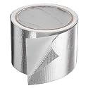 HARFINGTON Heat Shield Tape 3.14" x 32.8 ft Waterproof Sunscreen Sound Insulation High-Temperature Resistance Silver Aluminum Tape Thickness for Automotive Repairs