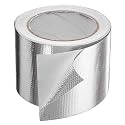 HARFINGTON Heat Shield Tape 3.14" x 65.6 ft Waterproof Sunscreen Sound Insulation High-Temperature Resistance Silver Aluminum Tape Thickness for Automotive Repairs