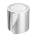 HARFINGTON Heat Shield Tape 3.94" x 32.8 ft Waterproof Sunscreen Sound Insulation High-Temperature Resistance Silver Aluminum Tape Thickness for Automotive Repairs
