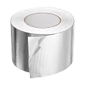 HARFINGTON Heat Shield Tape 3.94" x 164 ft Waterproof Sunscreen Sound Insulation High-Temperature Resistance Silver Aluminum Tape Thickness for Automotive Repairs