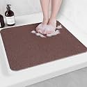 Hargiis Non-Slip Bathtub Mat, Anti Slip Shower Mat, Fast Drying Bathtub Mats, Foot Scrubber Mat, Anti Slip Mat for Tub, Floor, Bathroom, Kitchen, Home, Hotel (Brown 24"×24")