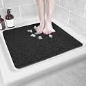 Hargiis Non-Slip Bathtub Mat, Anti Slip Shower Mat, Fast Drying Bathtub Mats, Foot Scrubber Mat, Anti Slip Mat for Tub, Floor, Bathroom, Kitchen, Home, Hotel (Black 24"×24")