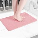 Hargiis Non-Slip Bathtub Mat, Anti Slip Shower Mat, Fast Drying Bathtub Mats, Foot Scrubber Mat, Anti Slip Mat for Tub, Floor, Bathroom, Kitchen, Home, Hotel (Pink 24"×16")
