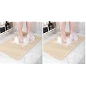 Hargiis Non Slip Bathtub Mat, Anti Slip Shower Mat, Fast Drying Bath Tub Mats, Foot Scrubber Mat, Anti Slip Mat for Tub, Floor, Bathroom, Home, Kitchen, Hotel (Beige 24"x16") (Pack of 2)