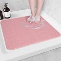 Hargiis Non-Slip Bathtub Mat, Anti Slip Shower Mat, Fast Drying Bathtub Mats, Foot Scrubber Mat, Anti Slip Mat for Tub, Floor, Bathroom, Kitchen, Home, Hotel (Pink 24"×24")