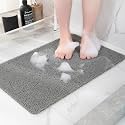 Hargiis Non-Slip Bathtub Mat, Anti Slip Shower Mat, Fast Drying Bathtub Mats, Foot Scrubber Mat, Anti Slip Mat for Tub, Floor, Bathroom, Kitchen, Home, Hotel (Grey 59"×17.3")
