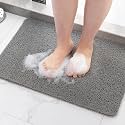Hargiis Non Slip Bathtub Mat, Anti Slip Shower Mat, Fast Drying Bath Tub Mats, Foot Scrubber Mat, Anti Slip Mat for Tub, Floor, Bathroom, Home, Kitchen, Hotel (Grey 24"x16")