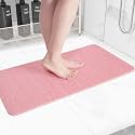 Hargiis Non-Slip Bathtub Mat, Anti Slip Shower Mat, Fast Drying Bathtub Mats, Foot Scrubber Mat, Anti Slip Mat for Tub, Floor, Bathroom, Kitchen, Home, Hotel (Pink 36"×24")