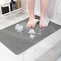 Hargiis Non Slip Bathtub Mat, Anti Slip Shower Mat, Fast Drying Bath Tub Mats, Foot Scrubber Mat, Anti Slip Mat for Tub, Floor, Bathroom, Home, Kitchen, Hotel (Grey 24"x16")