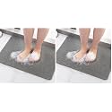 Hargiis Non Slip Bathtub Mat, Anti Slip Shower Mat, Fast Drying Bath Tub Mats, Foot Scrubber Mat, Anti Slip Mat for Tub, Floor, Bathroom, Home, Kitchen, Hotel (Grey 24"x16") (Pack of 2)