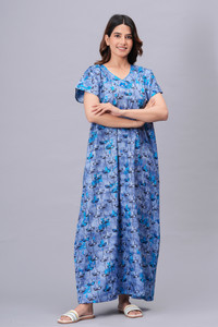 hargun night wear women nighty blue