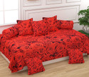 hargunz Polycotton Abstract Diwan Set (Red)