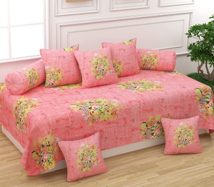 hargunz polycotton floral diwan set pink