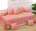 hargunz Polycotton Floral Diwan Set (Pink)