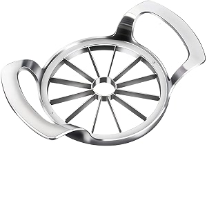 hari apple slicer and corer  12-blade ultra-sharp stainless steel apple cutter cuts 12 slices  extra large apple corer tool for up to 4 inch apples  fruit cutter pitter peeler