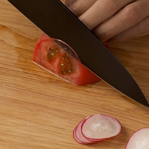 hari carbon stainless steel kitchen knife 6734 medium titanium black  ultra-sharp ergonomic non-slip handle for comfortable amp flexible grip  ideal for slicing cutting home amp restaurant use