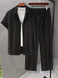HARI TRENDZ CLOTHING Men Self Design Black