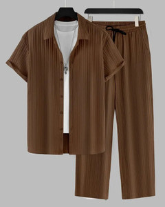 hari trendz clothing men self design brown night suit set