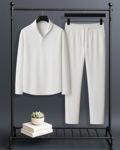 hari trendz clothing men night suit set white self design