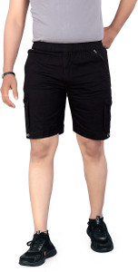 HARICREATION Solid Men Black Casual Shorts