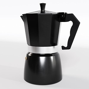 aluminium italian espresso stove coffee maker filter coffee percolator - moka pot black silver 3cup