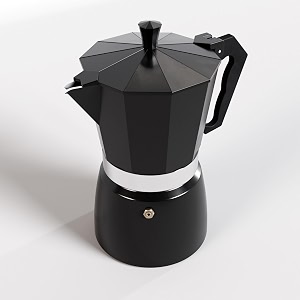aluminium italian espresso stove coffee maker filter coffee percolator - moka pot black silver 6cup