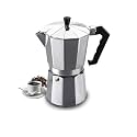Aluminium Italian Espresso Stove Coffee Maker Filter Coffee Percolator - Moka Pot (Silver)
