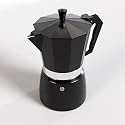 Aluminium Italian Espresso Stove Coffee Maker Filter Coffee Percolator - Moka Pot (Black Silver 6cup)