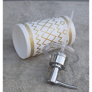 liquid soap dispensershampoobottle set with pump for handwash in bathroom kitchen sink chrome finish top glitter white