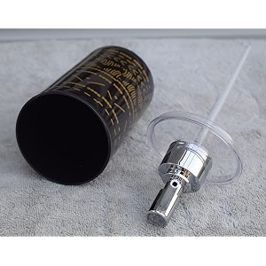 liquid soap dispensershampoobottle set with pump for handwash in bathroom kitchen sink chrome finish top glitter black plastic