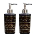 Liquid Soap Dispenser/Shampoo/Bottle Set with Pump for handwash in Bathroom, Kitchen Sink Chrome Finish top (Glitter Black), Plastic
