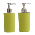 Liquid Soap Dispenser/Shampoo/Bottle Set with Pump for handwash in Bathroom, Kitchen Sink Chrome Finish top (Pebble Green)