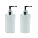Liquid Soap Dispenser/Shampoo/Bottle Set with Pump for handwash in Bathroom, Kitchen Sink Chrome Finish top (Pebble White)