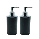 Liquid Soap Dispenser/Shampoo/Bottle Set with Pump for handwash in Bathroom, Kitchen Sink Chrome Finish top (Glitter Black), Plastic