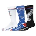 Harley-Davidson Men's 3-Pack Patriotic Logos Moisture Wicking Mid-Calf Socks