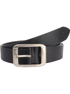 Harlie King Men Black Genuine Leather Belt