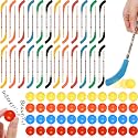 Harloon 100 Pcs Hockey Party Favors Hockey Stick Pencils and Balls Erasers