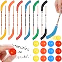 Harloon 24 Pcs Hockey Party Favors Hockey Stick Pencils and Balls Erasers