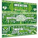 Harloon 3 Pcs Mental Health Awareness Decoration 13.8 x 38.6 Inch Mental Health Month Decorations Motivational Green Classroom Decor for School Wall Indoor Outdoor Bulletin Board (Green Ribbon)