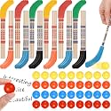 Harloon 72 Pcs Hockey Party Favors Hockey Stick Pencils and Balls Erasers