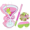 Harloon Martini Martini Pinata with Stick Blindfold Confetti