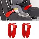 Harness Strap Organizer for Car Seats – Prevents Twisting, Speeds Up Buckling – Original Invention for Infant & Toddler Seats – Clip-On Strap Holder, Universal Fit (Red)