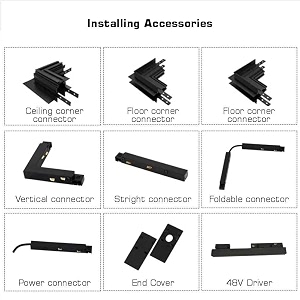 harold electricals track lighting installation accessories driver to track input module track jointer horizontal corner track to track module 90