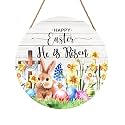 Harooni Easter Hanging Sign 12x12 Inch He is Risen Wooden Door Sign