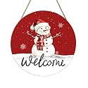Harooni Snowman Christmas decorations Front Door Sign 12x12 inch