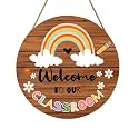 Harooni Welcome Sign for Classroom Door Sign Welcome to Our Classroom Door Decorations 12"x12" Rainbow Welcome Door Hanger Wreath Signs for School Door Hanger Teacher Gift Bulletin