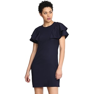 Harpa Black Solid DressGR5231-BLACK