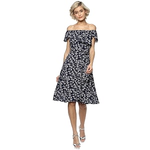 Harpa Off-Shoulder Printed Dresses