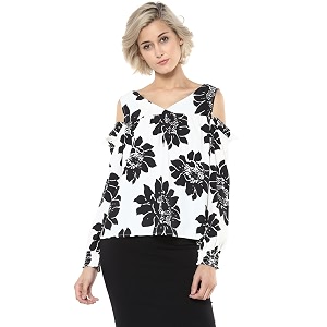 Harpa V-Neck Printed Tops