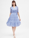 HARPA Women Fit and Flare Blue Knee Length Dress